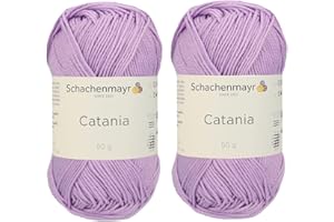 GENERIC [ Set of 2 Skeins ] Catania Schachenmayr Originals 100% Mercerized Cotton Yarn, Total 3.52 Oz. Each 1.76 Oz (50g) / 136 Yrds (125 m) Amigurumi Yarn Fine-Sport 2 (226 Lilac)