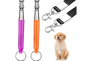 2Pack Dog Whistle, Pet Training Whistle with Lanyard Professional Recall Dog Training Whistles