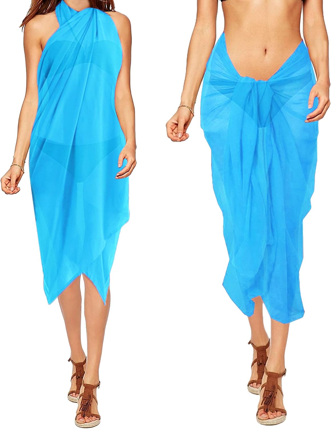 Paréo / Robe Cache-maillot Long Imprimé Léopard En Mousseline - Taille Unique 110x145 Cm - 2