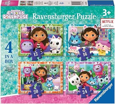 Ravensburger Gabby’s Dollhouse Jigsaw Puzzles 4 in a Box 12 16 20 24 Pieces