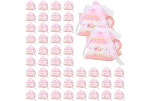 Teapot Candy Box - 50 Pcs Tea Party Favor Box with Ribbon, Teapot Party Gift Box with Handle, Sugar Candy Chocolate Bag Holde