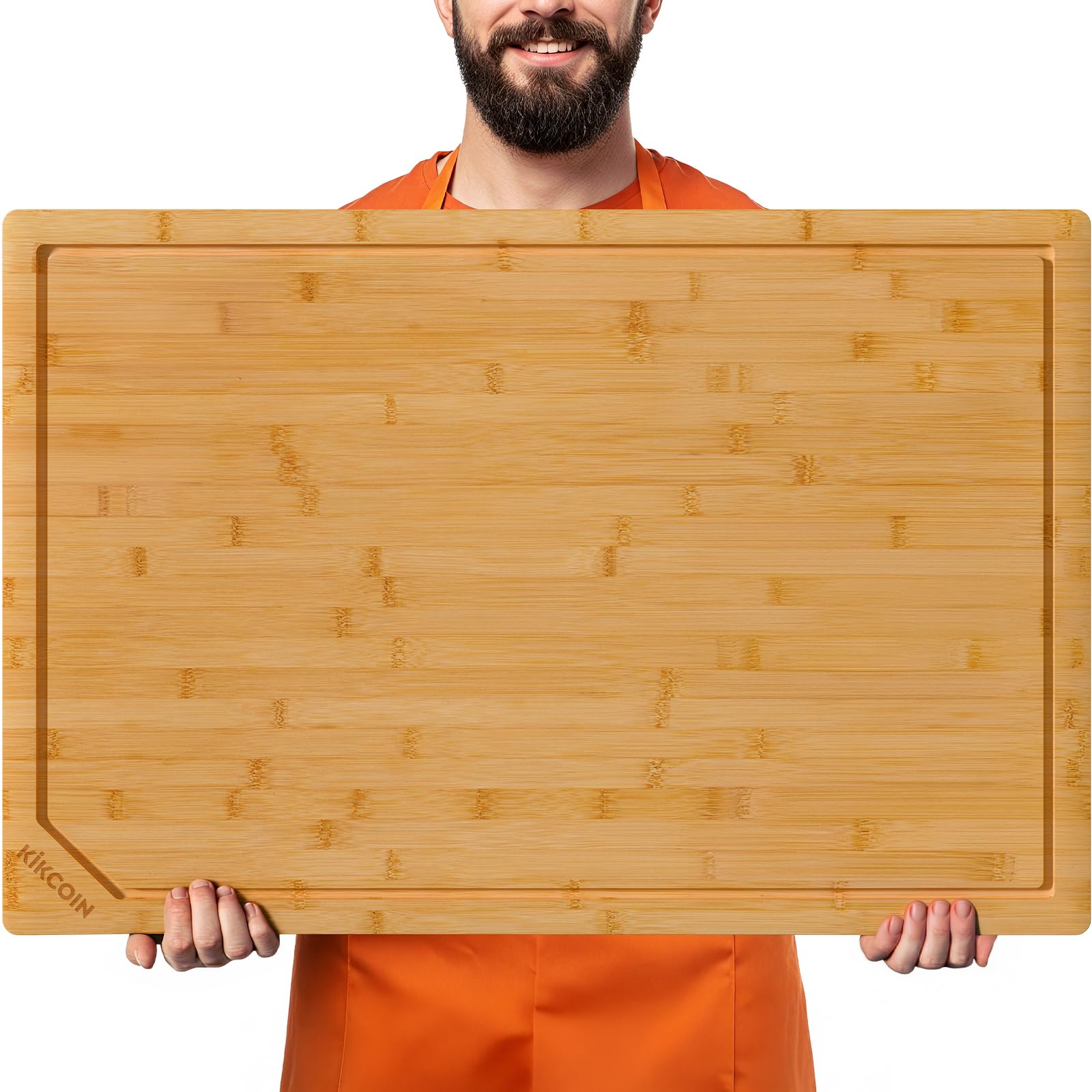 Photo 1 of 36 Inch Extra Large Bamboo Cutting Boards for Kitchen, Wood Cutting Board with Deep Juice Groove and Handle Heavy Duty Chopping board, Oversized Stove Top Cover, Kikcoin, 36" x 24"