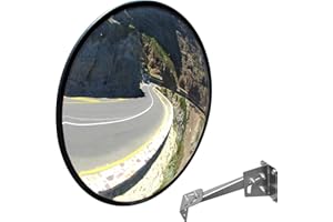 OranLite 24" or 32" Wall Mounted Traffic Safety Convex Mirror, Anti-Theft Security Mirror with Heavy-Duty Bracket for Retail Store, Garage, Warehouse, Office, Parking Lot (1, 24" Large)