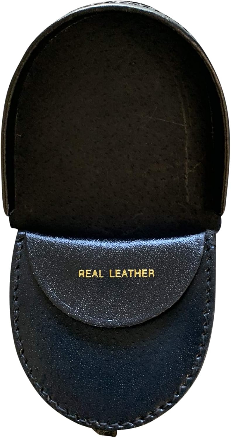 Lorenz Men's Leather Horse Shoe Shape Tray Coin Purse - Black - Image 4