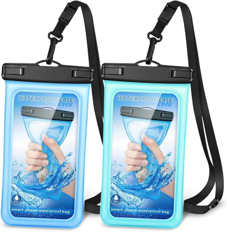 Romanda Waterproof Phone Case Floating Waterproof Cellphone Pouch Bag Dry Bag with Lanyard for iPhone 7/Plus/6s/SE/5s Samsung Sony Huawei Moto HTC up to 6โ,2 Pack