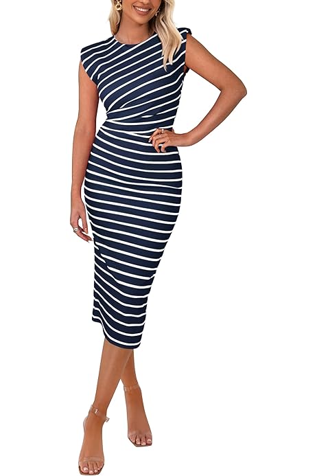 Amazon Vestidos De Rayas Elegantes Vestidos De Rayas Elegantes