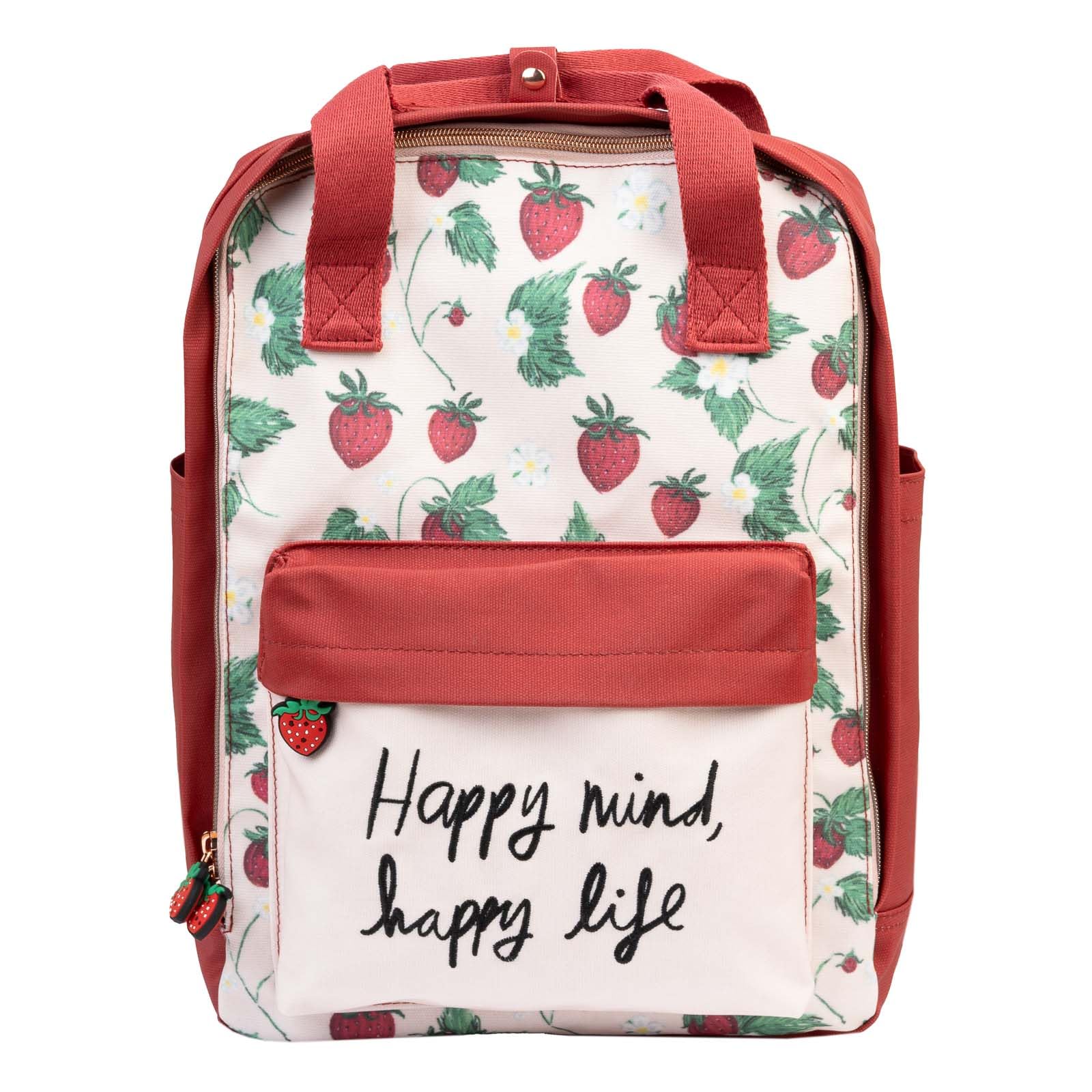Grupo Erik Ana Marin Backpack | 37 x 33 x 12 cm - 14.6 x 13 x 4.7 inches | School Bag | Rucksack | Backpack For School | Cool Gifts | Strawberry Backpack