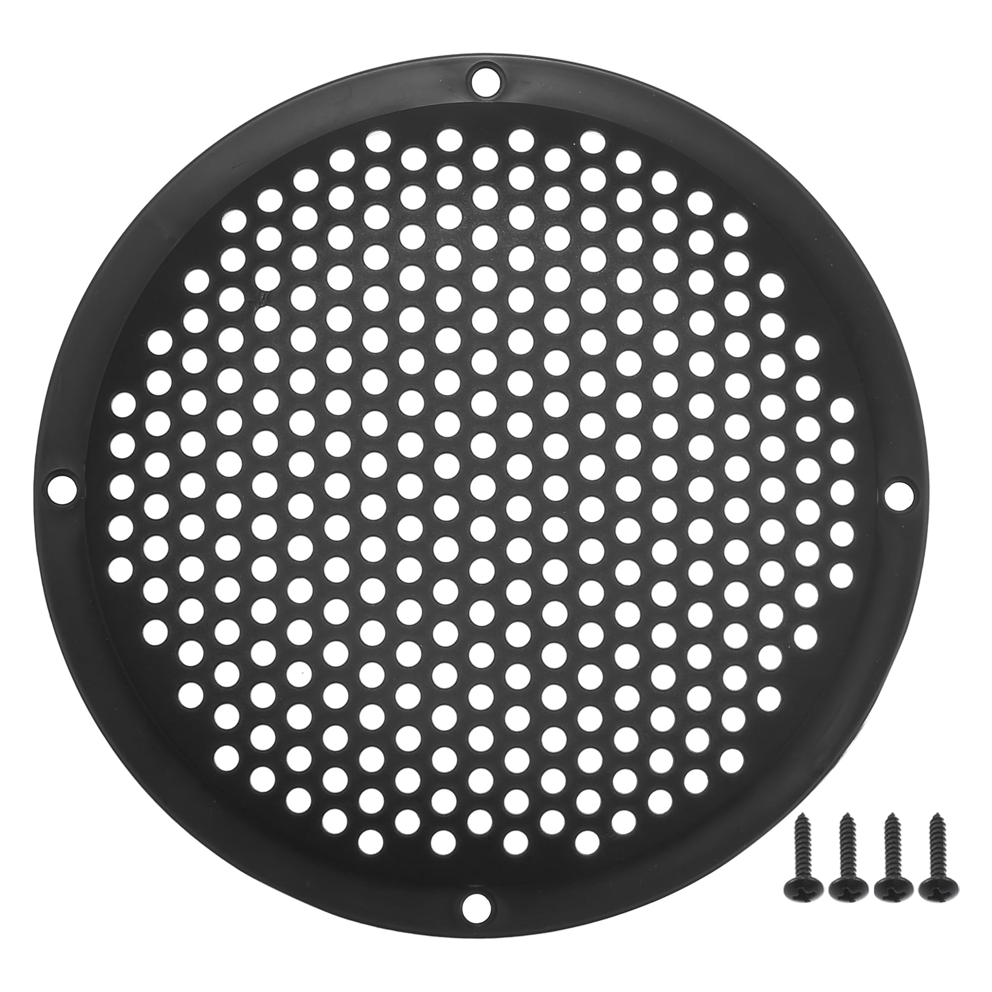 X AUTOHAUX 5" Auto Speaker Grills Cover Mesh Round with Screws Black - 1 Pcs