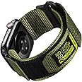 Nereides Compatible with Apple Watch Series 10 Band Series 9/8/7/6/5/4/SE/SE2/Ultra 1/2, Nylon Sports Strap with Woven Design for 49mm/46mm/45mm/44mm (L, Army Green)