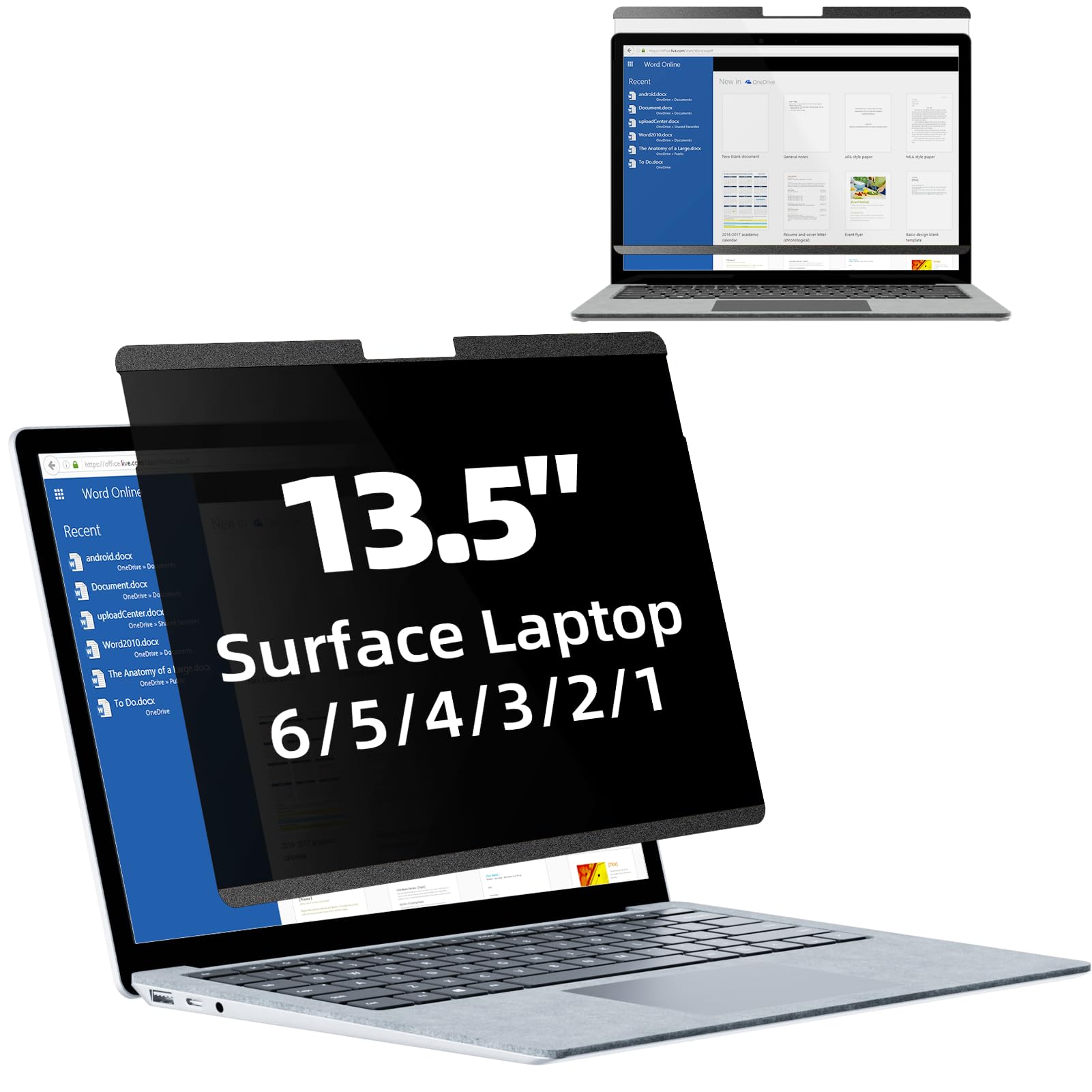 Mamol Magnetic Privacy Screen for 13.5 inch Microsoft Surface Laptop 5/4/3/2/1, Removable Anti Spy Glare Blue Light Filter, Surface Laptop Privacy Screen Protector 13.5 in