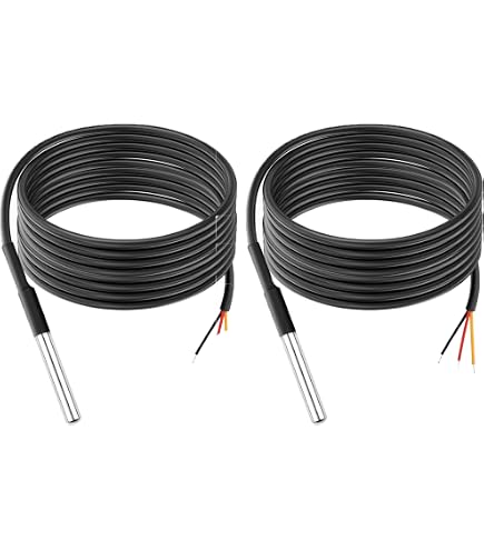 Produktbild von BOJACK Temperatursensor 1m Wasserdicht – DS18B20 Kompatibel Mit Arduino & Raspberry Pi, 2 Stück Im Edelstahlgehäuse