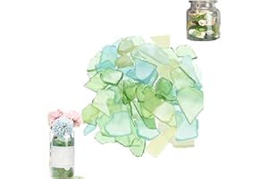 Sea Glass for Crafts,Pieces Decor Flat Frosted Sea Glass Vase Filler Crushed for Beach Home DIY Art Craft Supplies,Decorative