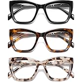 LKEYE Oversized Reading Glasses Women Men Oprah Style Blue Light Blocking Computer Square Reader Spring Hinge Eyewear LK6085