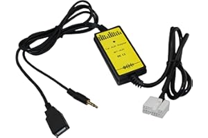 YONGJIANGXIA USB Aux Interface Adapter Charge Cable Compatible with Honda Accord Element 2003-2011 Odyssey CRV 2005-2011 Civic Ridgeline Pilot 2006-2011 City 2002-2011 Fit