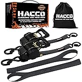 Retractable Ratchet Straps - 1.5In x 10FT Upgraded Controlled Retraction Ratchet Strap 4408lb Break Strength Heavy Duty Auto Self Retracting Tie Down Strap for Truck, Trailer, Motorcycle (1.5Inch-2pk)