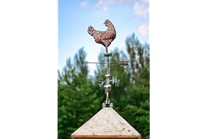 CLYB Metal Weather Vane Chicken Wind Vane - 40 in Height Weathervane Large 3D 3-Dimensiona Weathervane for Shed Garden Yard Patio Decor