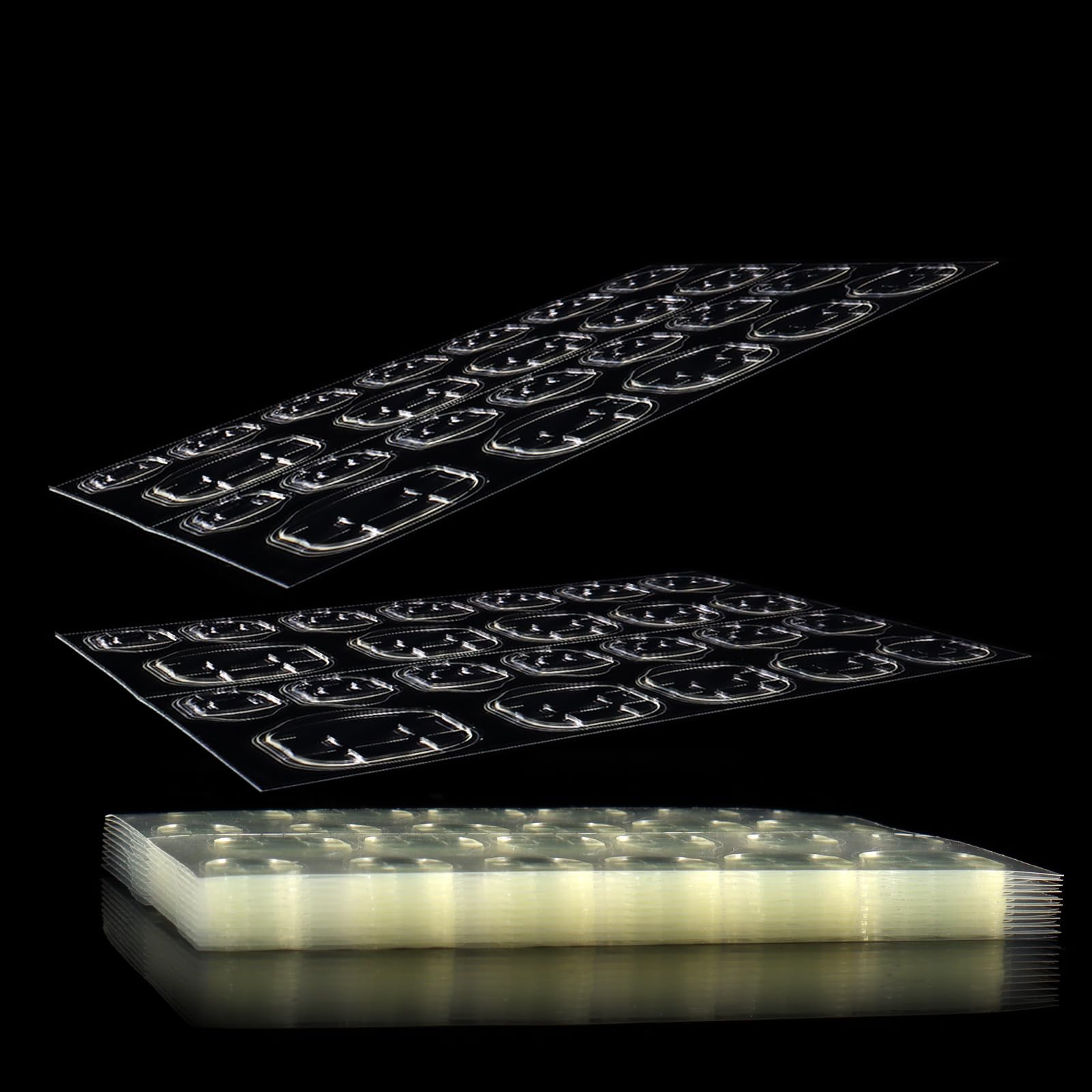 Laza 240pcs Breathable Adhesive Tabs Fake Nail Glue Sticker 10 Sheets Super Sticky Double Sided Tips (Germany Jelly Gel) Flexible for Acrylic False Nails Manicure Tape