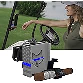 DESERT FOX GOLF Phone Caddy w/Cigar Holder – American Flag Golf Cart Phone Mount – Universal Fit, Secure Strap, One-Hand Access, Patriotic Golf Accessory (Blue Line)