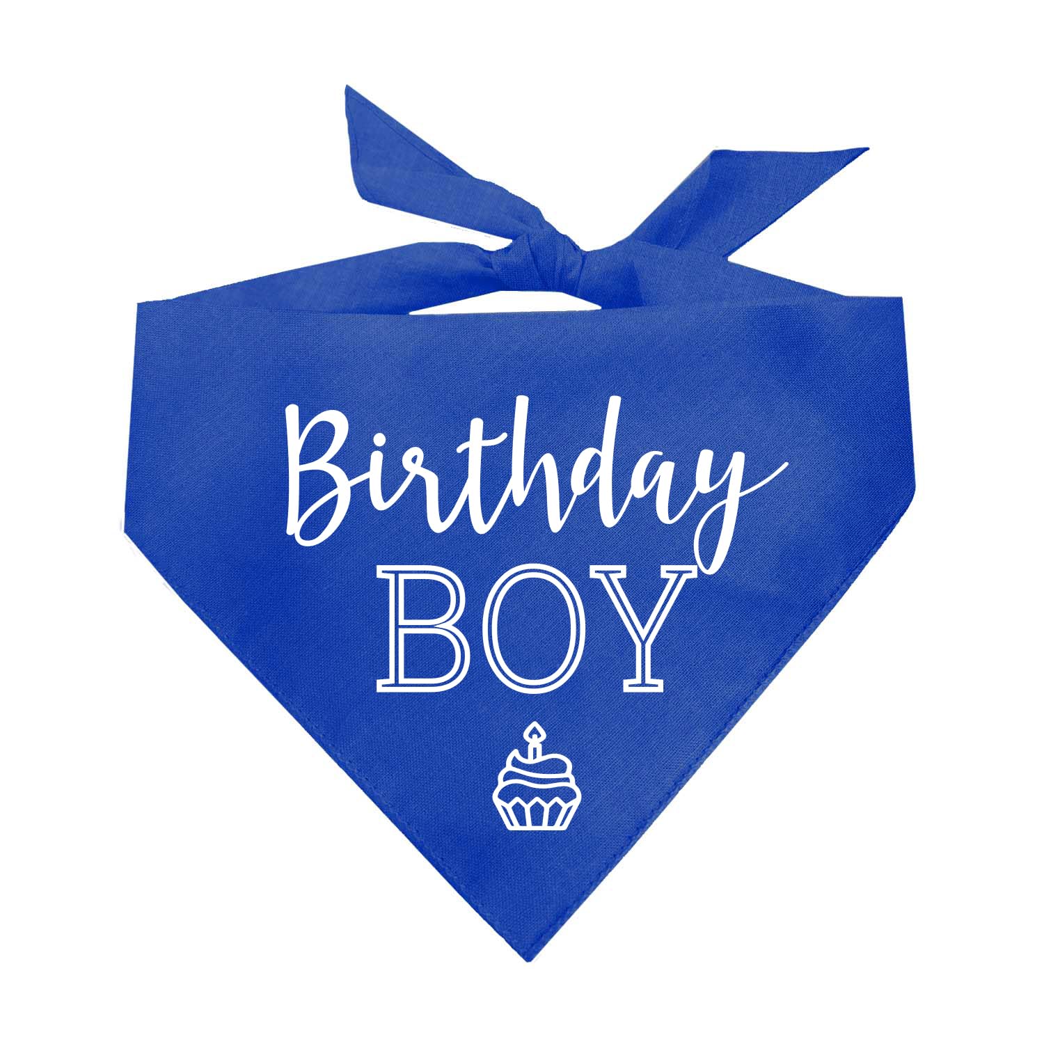 Birthday Boy with Cupcake Dog Pawdy Celebration Printed Dog Bandana (Royal OS 214)