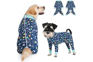 YEAPEETO Recovery Suit for Large Medium Dogs After Surgery, Soft Breathable Anti Licking Dog Onesie E-Collar & Cone Alternative, Pet Bodysuit for Preventing Hair Loss Full Cover Wound(XL, Rocket)