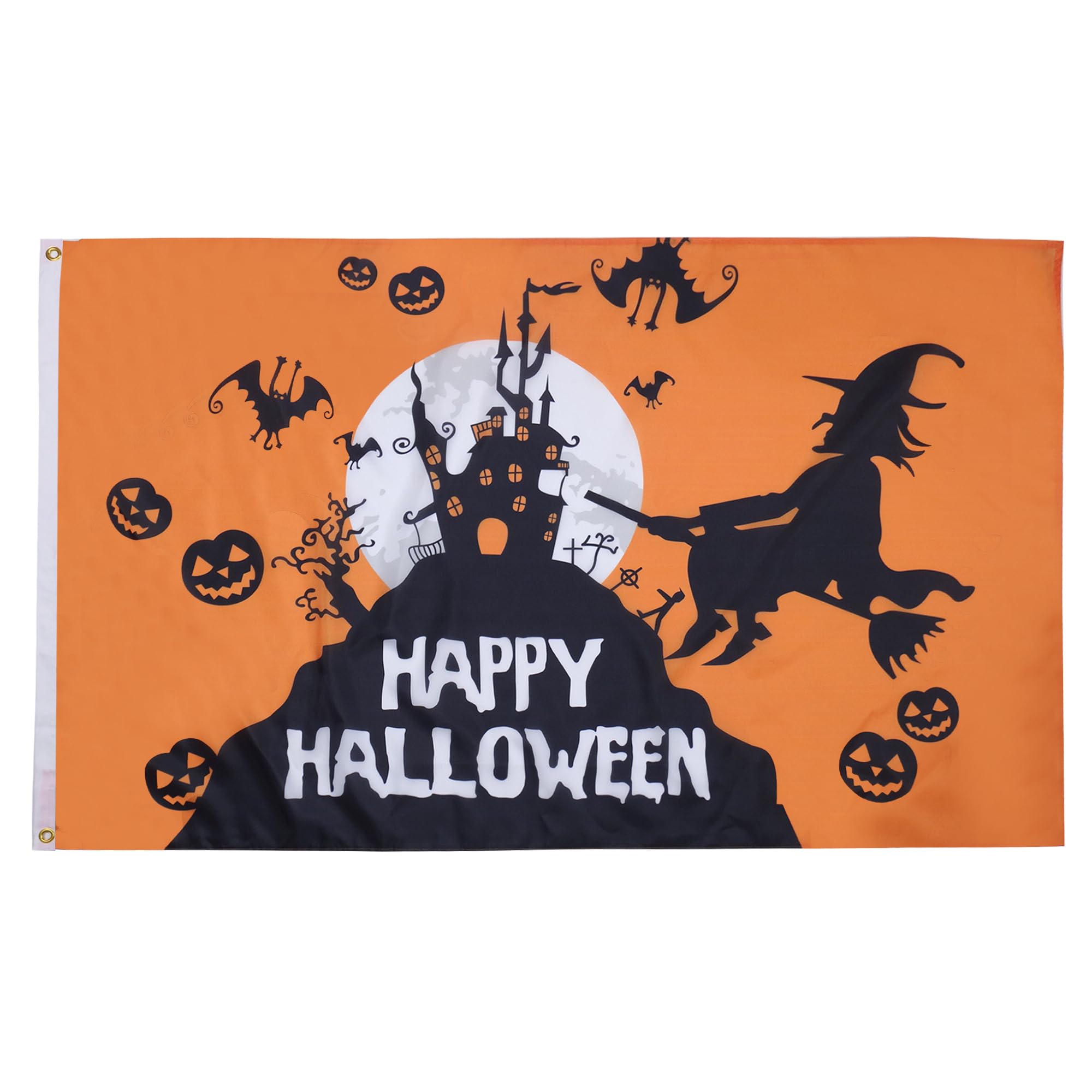 AZ FLAG - Halloween Orange Flag - 2x3 Ft - 100D Polyester Happy Halloween Banner with Two Metal Grommets - Fade Resistant - Vivid Colors - 2' x 3' Feet - 90x60 Cm