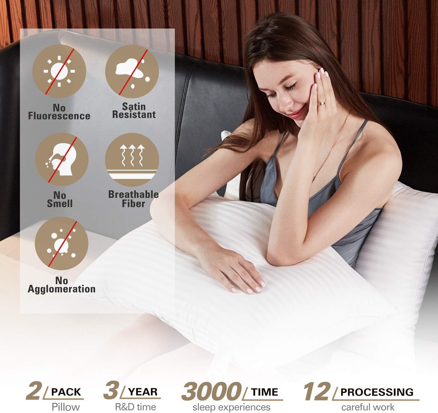 SUMITU Hotel Pillows for Sleeping 2 Pack Standard Size 20 x 26 Inches, Hypoallergenic Pillow for Side and Back Sleeper, Soft Bed Gel Pillows Set of 2, Down Alternative Cooling Pillow: Home & Kitchen