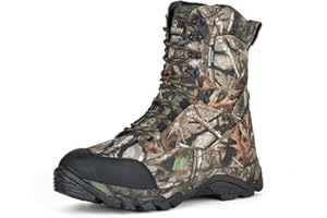 R RUNFUN Men's Waterproof Military Tactical Boots Lightweight Work Boot Insulated Hunting Boot, 8" Breathable Non-slip Outdoo