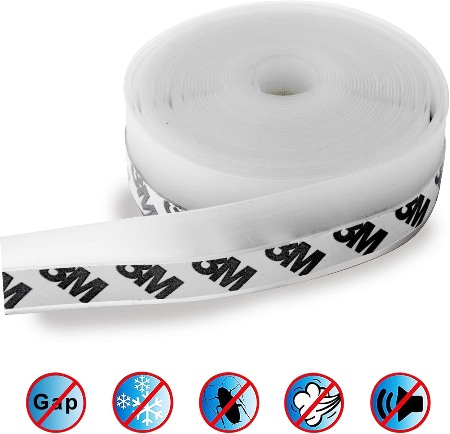 YOLETO Weather Stripping Door Seal Strip, Silicone Shower Glass Door Bottom Adhesive Seal Tape for Window Side Gaps, Garage Door Sweep Under Door Draft Stopper(Length 16.5ft, Width 1inch, Transparent)