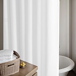 White Linen Shower Curtain Boho Shower Curtain for