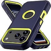 Jiunai for iPhone 17 Pro Case, Heavy Duty Drop Protection Screenless Dual Layer Shockproof Rugged Tough Bumper Dust Proof Phone Case Compatible with iPhone 17 Pro 6.3 inches 2025 Released - Blue
