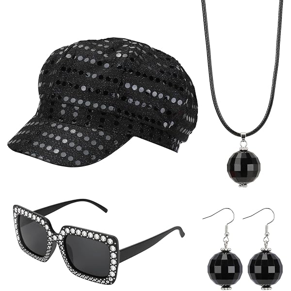Amazon.com: XEPST 4 PCS 70s Disco Costume Accessories Set  display picture 2