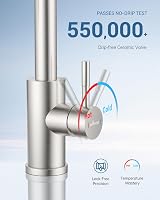 APPASO Kitchen Tap with Pull Out Spray 360° Swivel Brushed Stainless Steel view 8