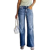 Womens Wide Leg Jeans Baggy Loose Fit Sweatpant No Stretchy Pull On Denim Pants Casual Y2K Denim Trousers