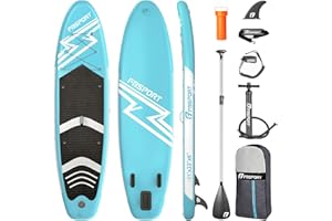 FBSPORT 11' Premium Stand Up Paddle Board, Yoga Board with Durable SUP Accessories & Carry Bag | Wide Stance, Surf Control, Non-Slip Deck, Leash, Paddle and Pump for Youth & Adult