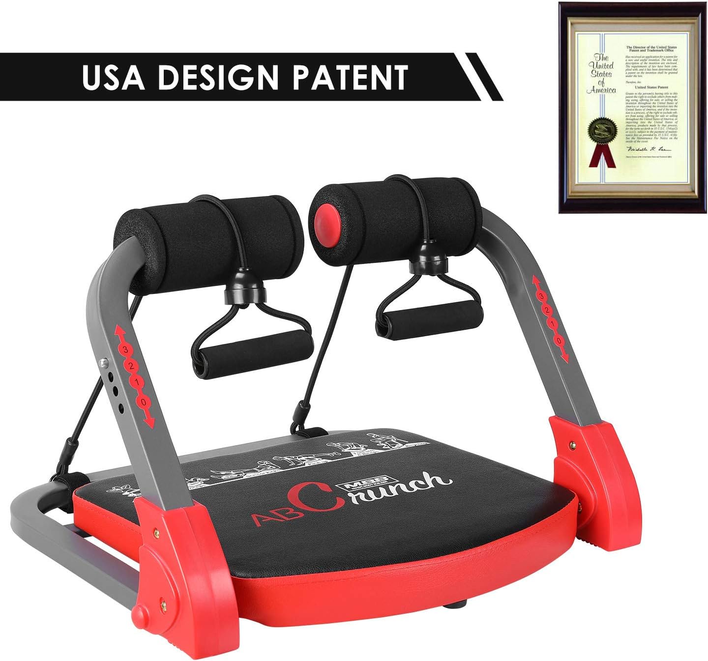 femor Core & Abs Exercise Trainer, Total Body Muscle Building Crunch Training Machine, Home Gym Fitness Equipment for Strength Training with Resistance Bands & Workout Guide : Sports & Outdoors