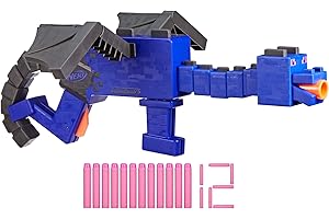 NERF Minecraft Ender Dragon Blaster, 4-Dart Internal Clip, 12 NERF Elite Foam Darts, Design Inspired by Mob in The Game