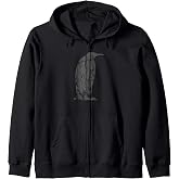 Penguin Vintage Design - Penguin Print Zip Hoodie