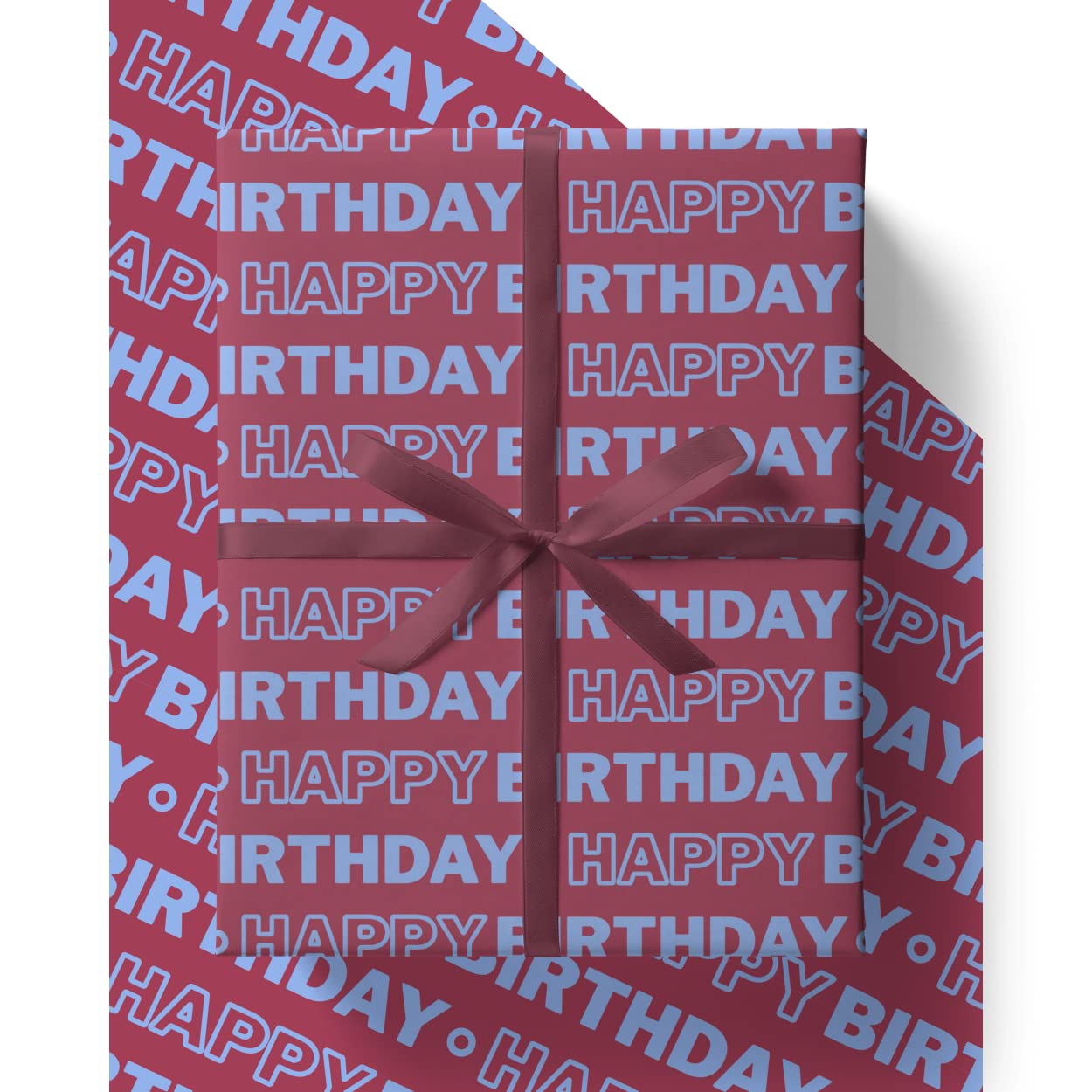 4 x Claret and Blue Wrapping Paper - HUGE 43% BIGGER [84cm x 60cm] Eco Friendly Recyclable Premium Aston Villa West Ham Burnley Football Gift Wrap (4 Sheets & 4 Tags)