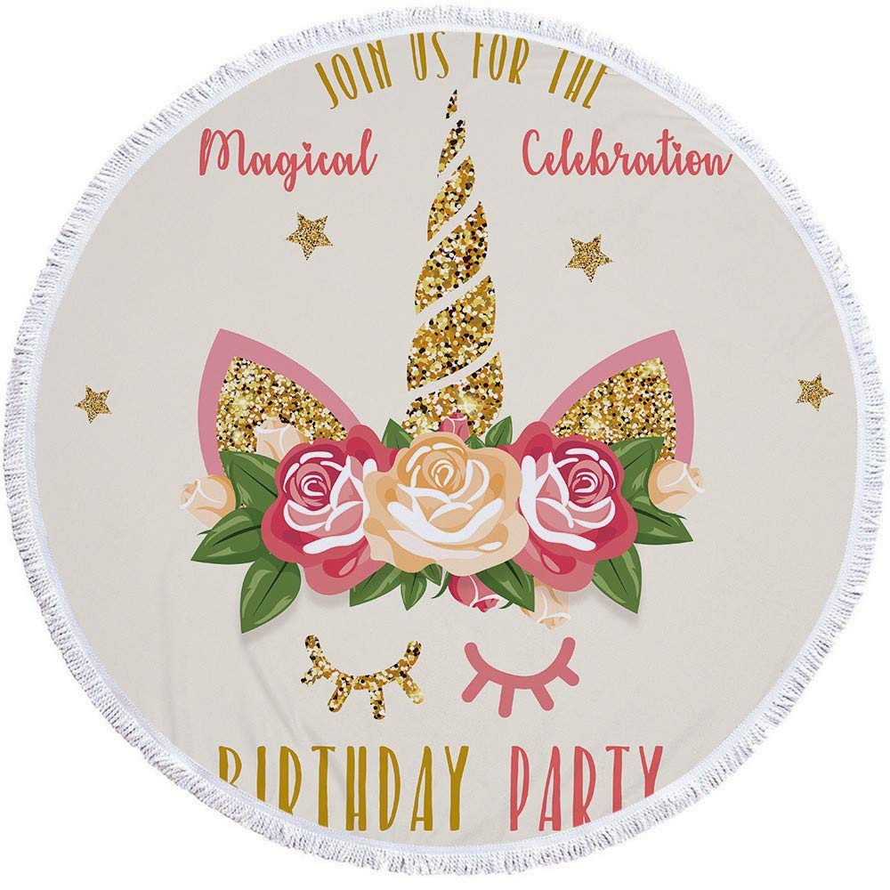 Xxljoey Serviettes De Plage Serviette De Bain Ronde