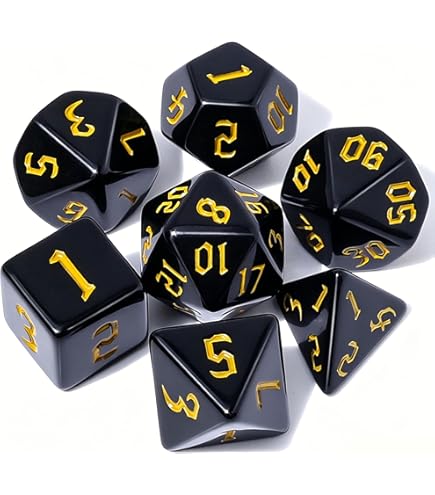Amazon.com: Chessex CHX25428 Dice-Opaque Black/Gold Set : Toys & Games