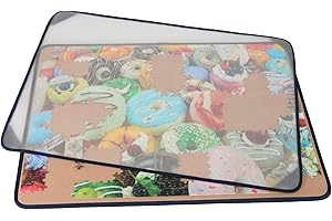 Tektalk Jigsaw Puzzle Board with Puzzle Dustproof Cover Up to 1500 Pieces (Khaki)