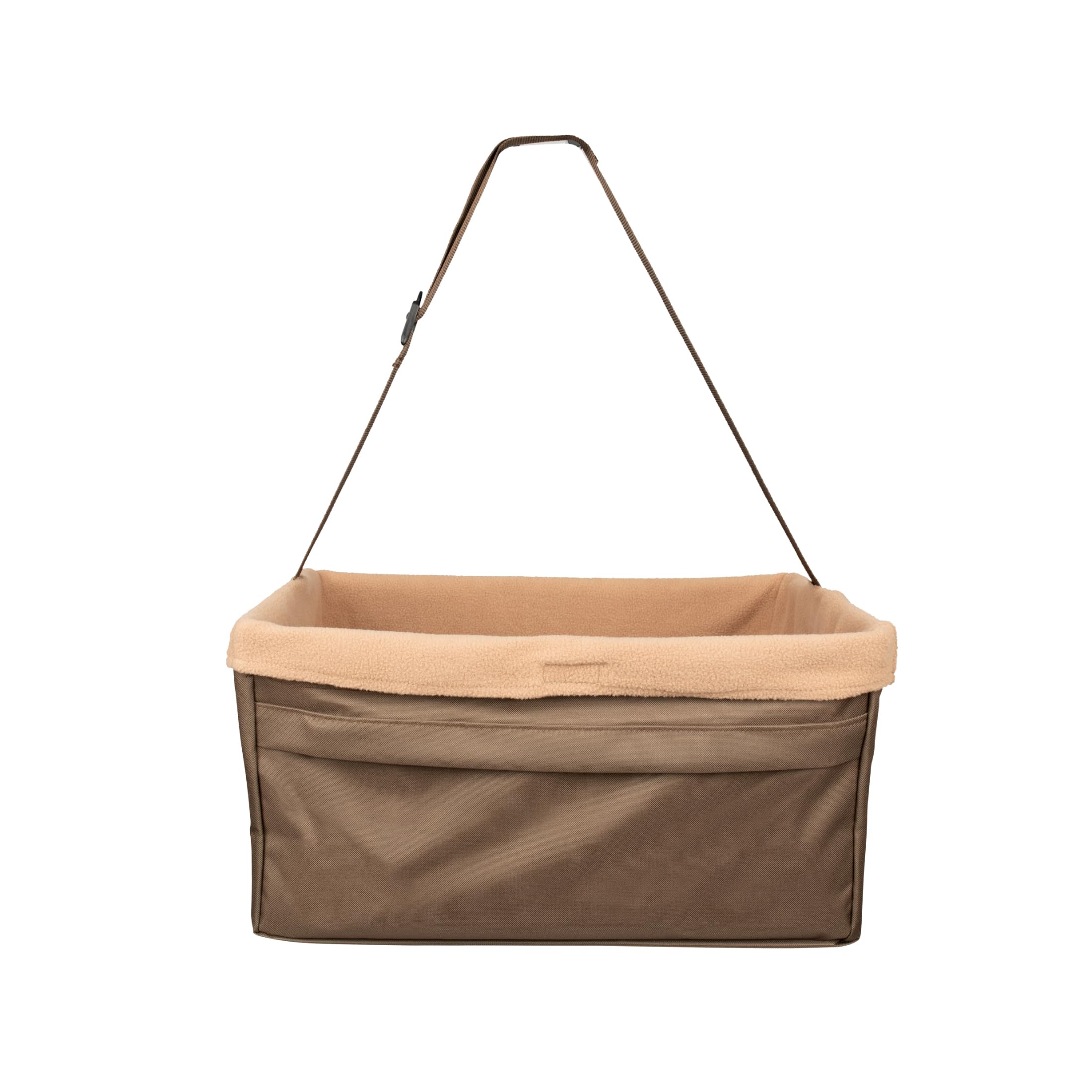 PetSafe Happy Ride Booster Seat - Dog Booster Seat for Cars, Trucks and 4X4s - Easy-to-Adjust Strap - Durable Fleece Liner is Machine-Washable and Easy to Clean - Brown - Up To 11.3 kg