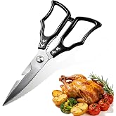 ZETUSALAR Kitchen Shears Heavy Duty, Kitchen Scissors All Purpose | Stainless Steel Cooking Scissors for Chicken, Poultry, Fish, Meat and Herbs, Non-slip Handle, Dishwasher Safe
