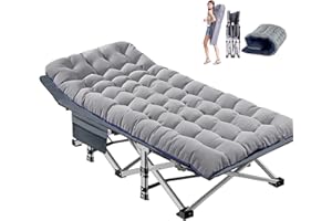 DoCred Oversized XXL Folding Camping Cot, Heavy Duty Sleeping Cot Bed Portable Adults Outdoor Bed with Carry Bag, Travel Camp