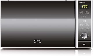 CASO | MCG25 chef 3-in-1 Mikrowelle mit Grill und Heißluft 1950W | Backofen-Funktion bis 200°C, Drehteller Ø 27cm, 25 L, Design Edelstahl verspiegelt