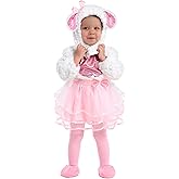 Spooktacular Creations Halloween Baby Girls Pink Lamb Costume for Toddler, infants Halloween, Animal Themed Dress Up Party