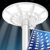 Einsamk Flagpole Solar Light 6000 Lumens Brightest 566 LED Flag Pole Light Solar Powered with DC Charge Port Last Up to 20 Hrs Outdoor Dusk to Dawn IP67 Waterproof for Most 15 to 40ft Flag Poles