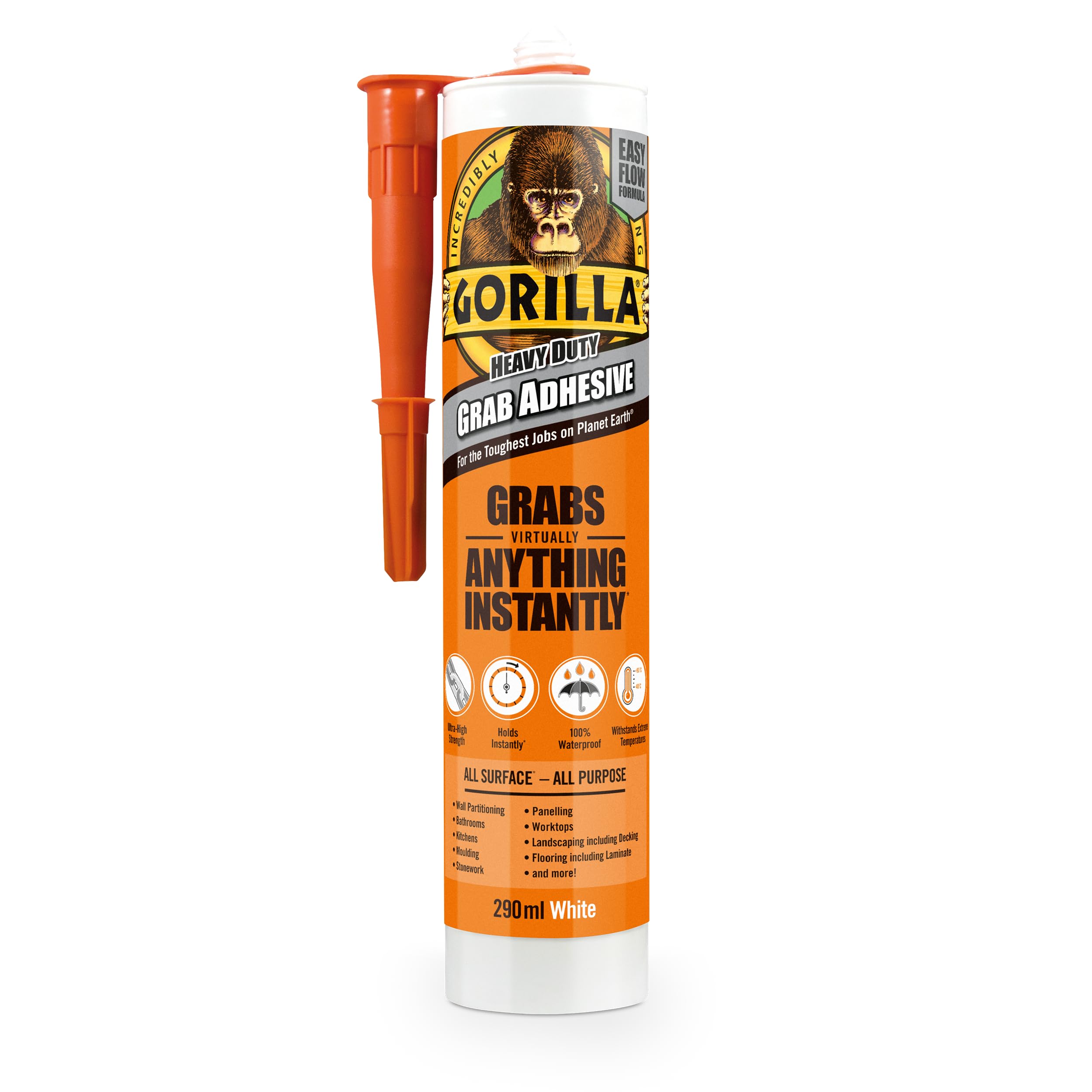 Gorilla Heavy Duty Grab Adhesive White 290ml