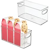 InterDesign IDesign Stackable Pantry Bins - Set Of 2 Clear Plastic Organizer Bins With Handles, 10x8x3 Inch - View #4