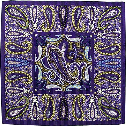 hurosiki Paisley Purple Scarf 58 cm 60% Cotton Silk 40 